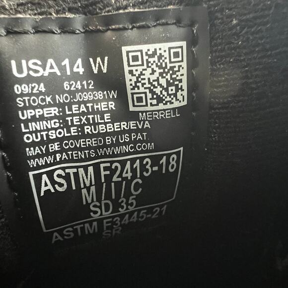 New MERRELL Jungle Moc Leather Comp Toe SD+ Work Shoe Mens SIZE 14 WIDE Espresso - Picture 8 of 10